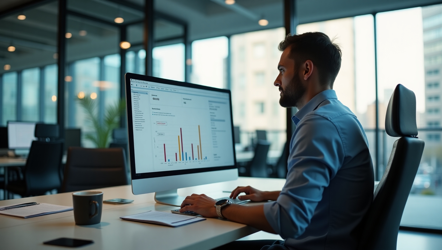 Expert comptable travaillant sur documents financiers